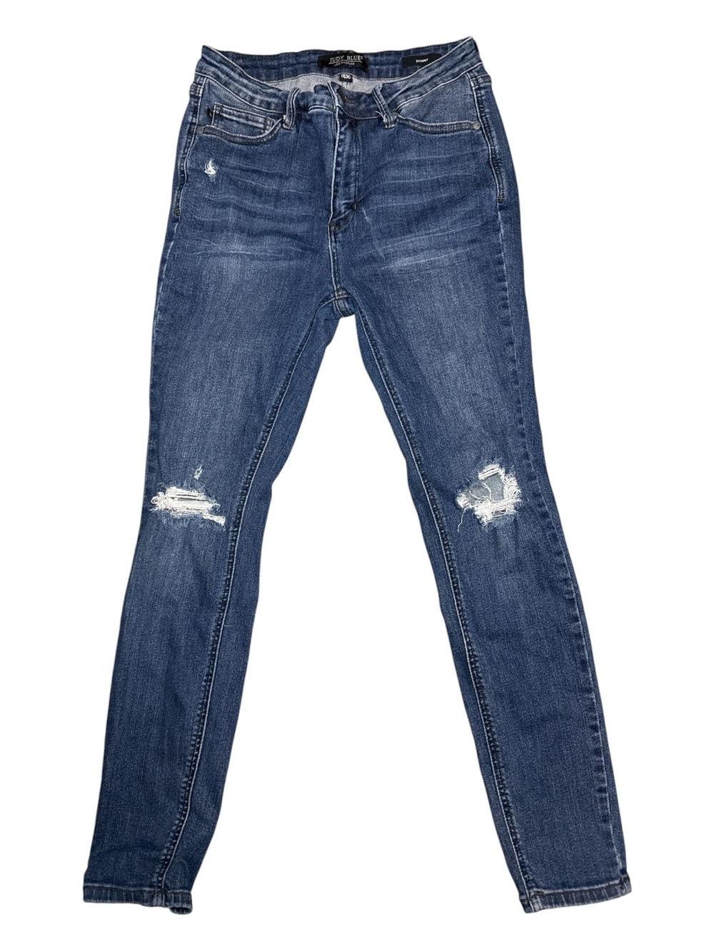 JUDY BLUE Distressed Dark Wash Skinny Jeans Size 11/30